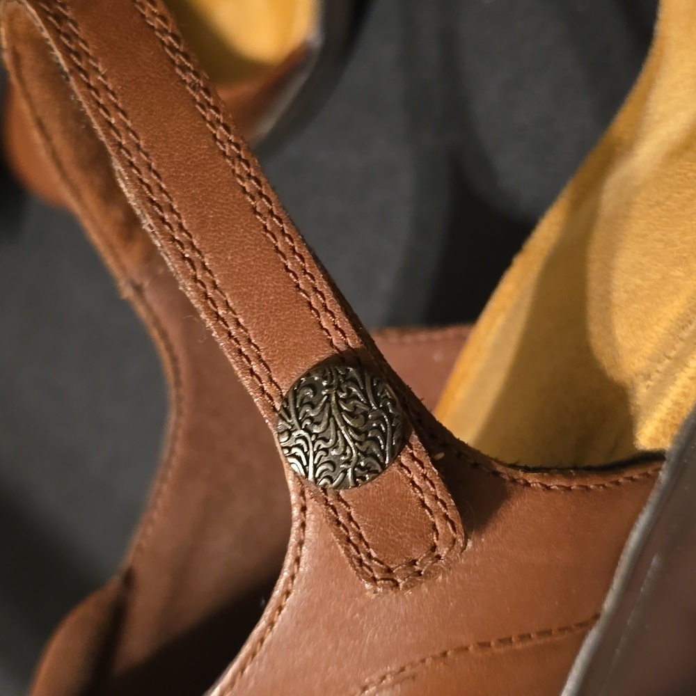 Clarks Brown Leather Women's Shoes with Ankle Strap - Picture 6 of 7